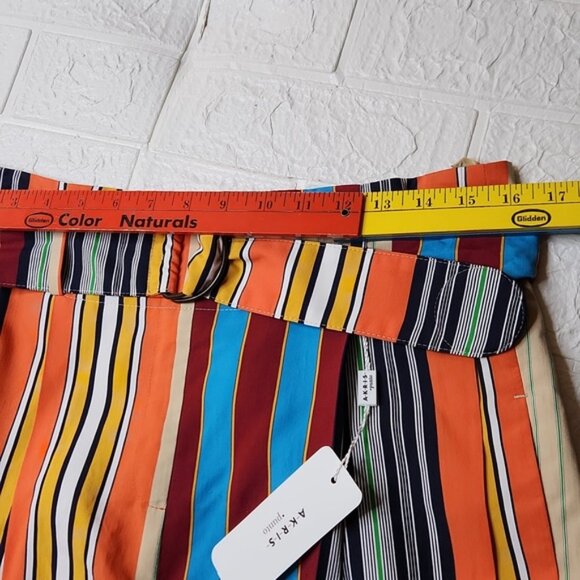 AKRIS Punto Fiorella parasol stripe shorts, NEW, size 12 - Picture 5 of 7